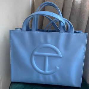 Medium Ｔelfar shopping bag cerulean blue